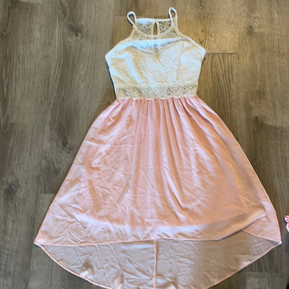 Pink and white dress